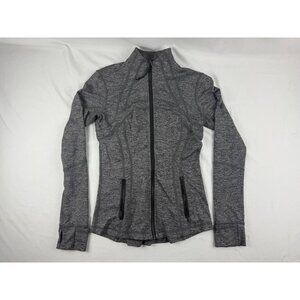 Lululemon Define Jacket Luon Heathered Black Gray Size 6 Long Sleeve Full Zip